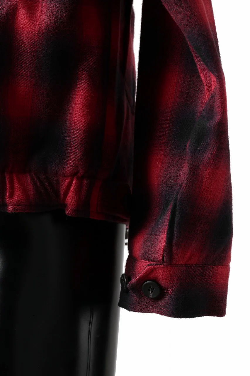 sus-sous drizzler jacket / shaggy ombre check (RED) - Image 16