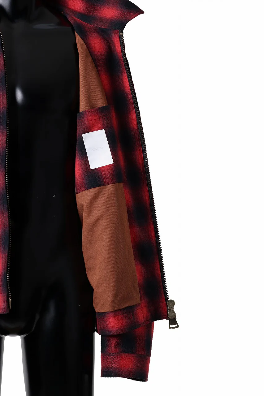 sus-sous drizzler jacket / shaggy ombre check (RED) - Image 17