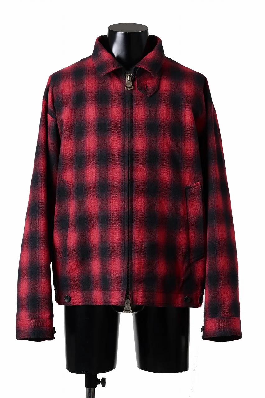 sus-sous drizzler jacket / shaggy ombre check (RED) - Image 2
