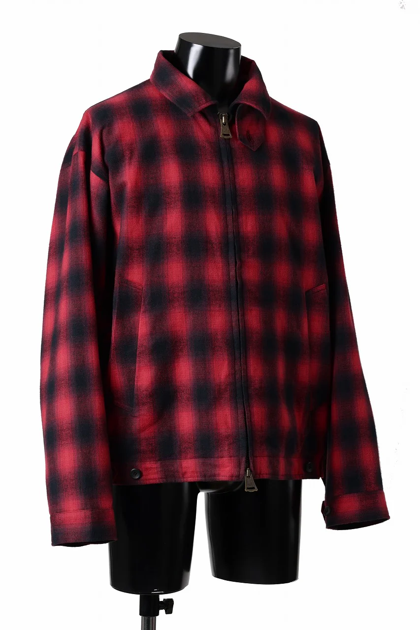 sus-sous drizzler jacket / shaggy ombre check (RED) - Image 3
