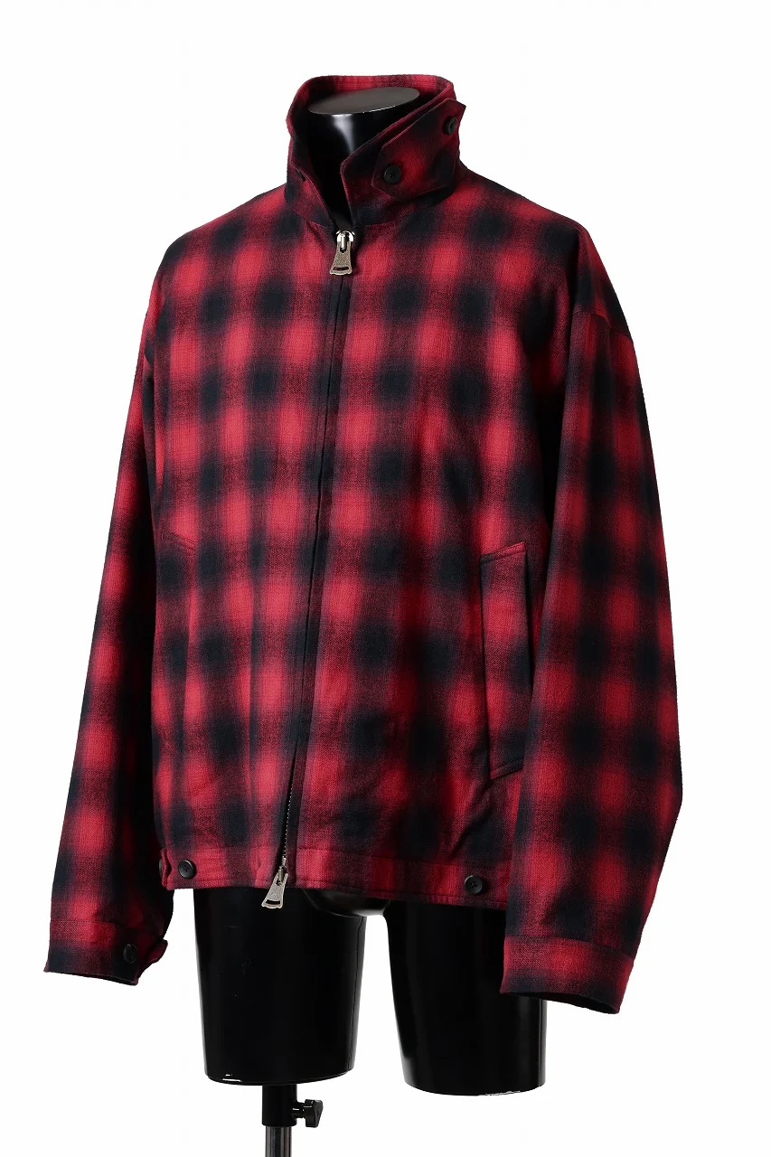 sus-sous drizzler jacket / shaggy ombre check (RED) - Image 4