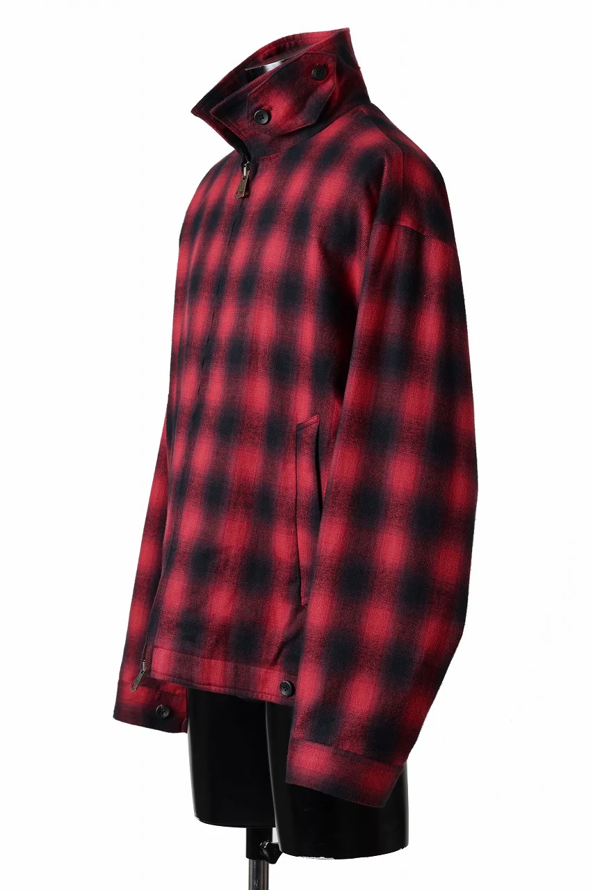 sus-sous drizzler jacket / shaggy ombre check (RED) - Image 5