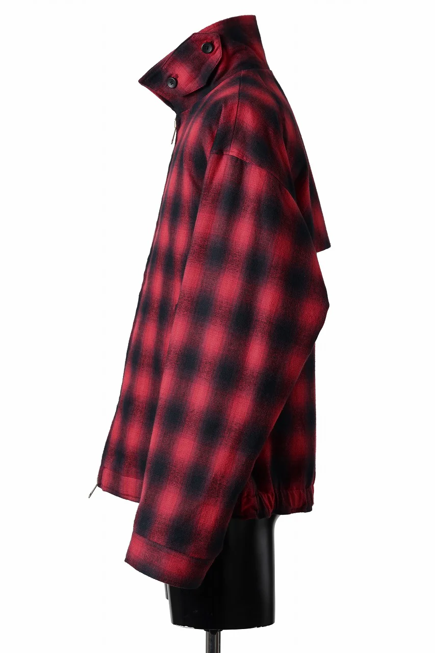 sus-sous drizzler jacket / shaggy ombre check (RED) - Image 6