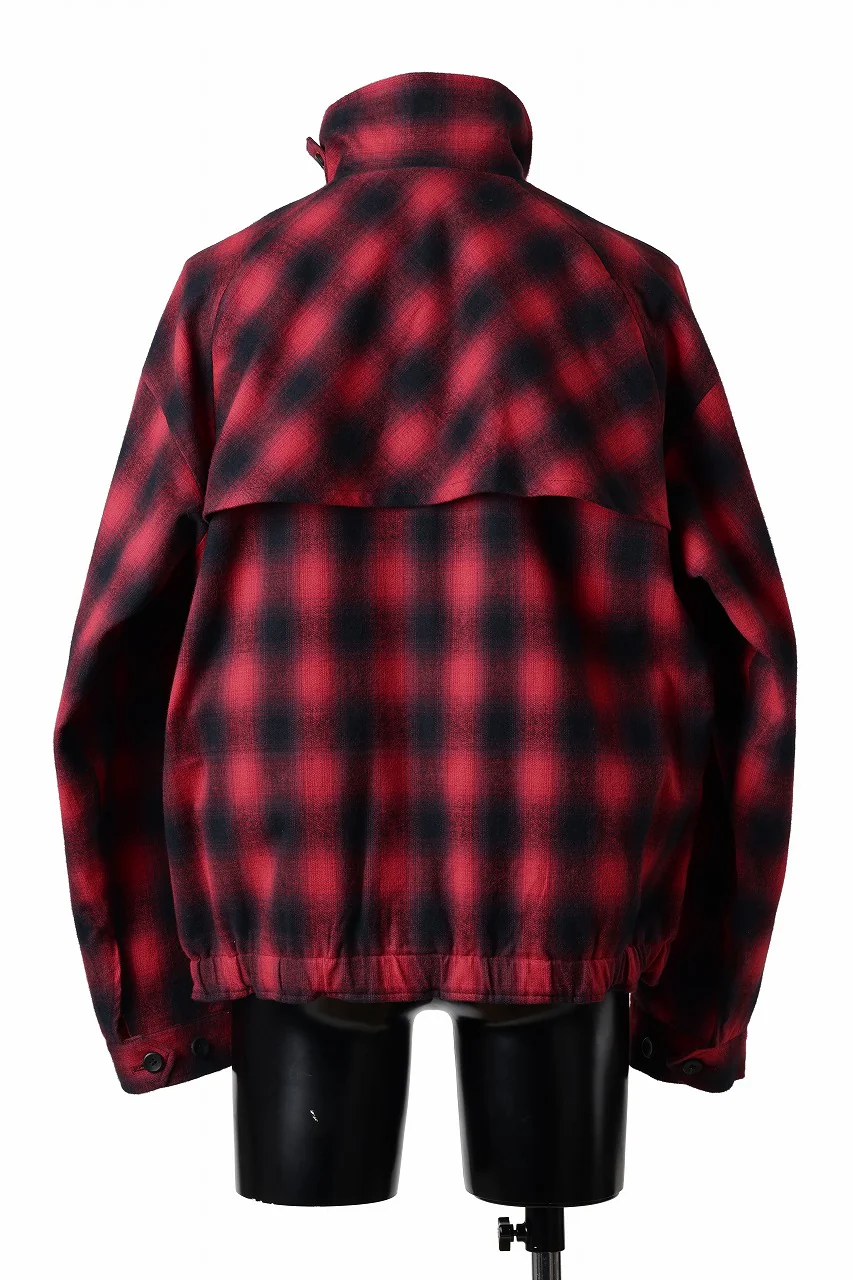 sus-sous drizzler jacket / shaggy ombre check (RED) - Image 7