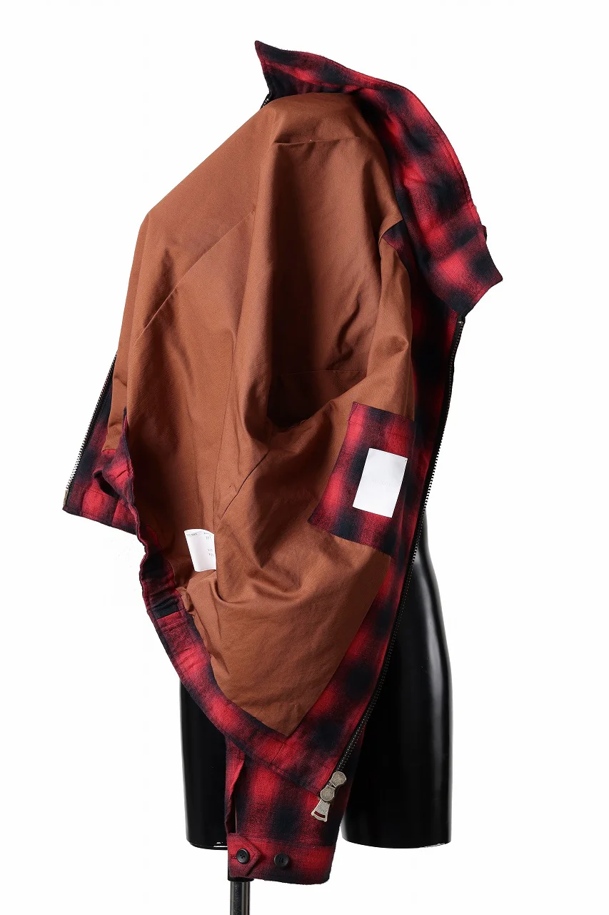 sus-sous drizzler jacket / shaggy ombre check (RED) - Image 8