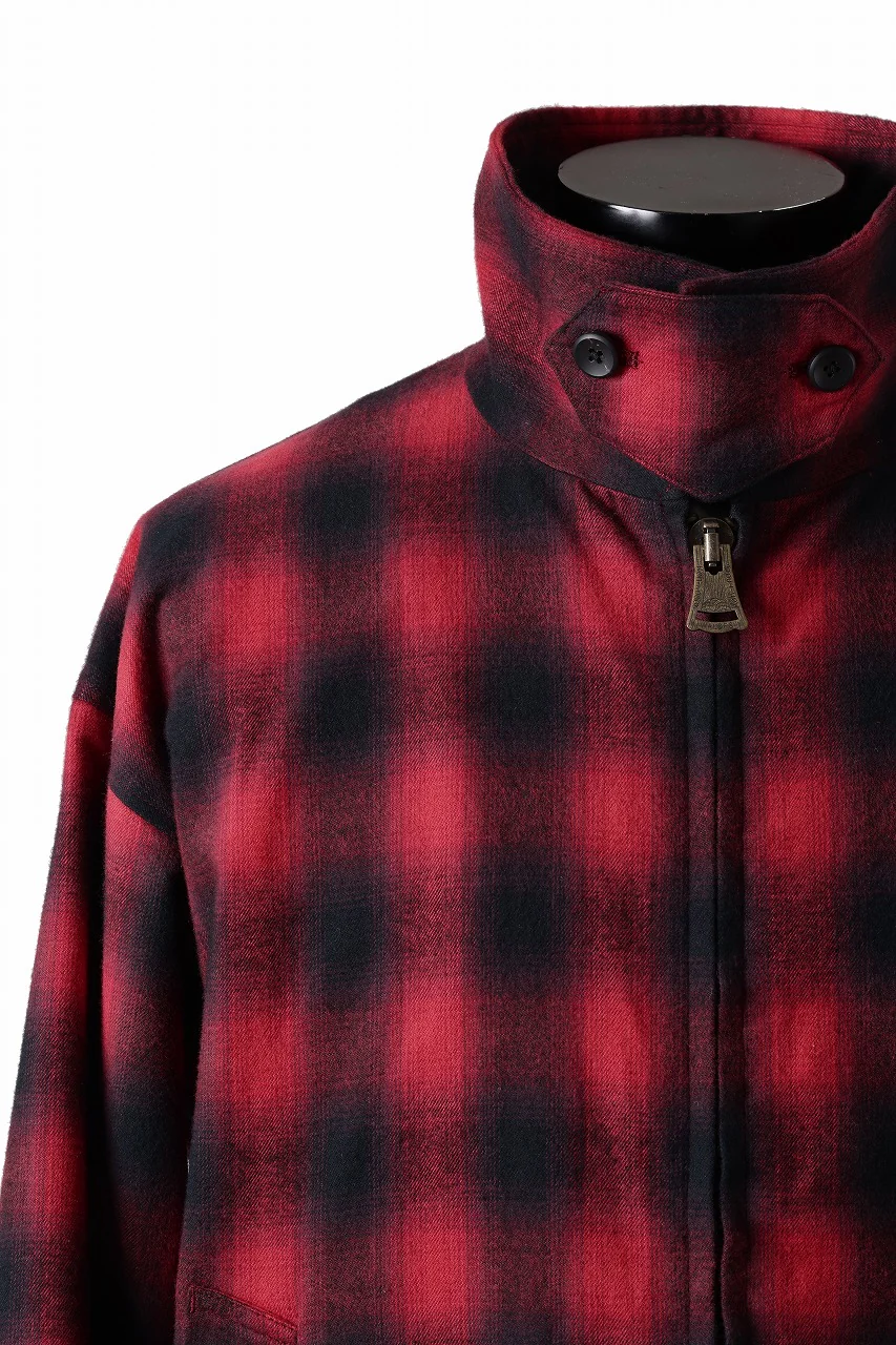 sus-sous drizzler jacket / shaggy ombre check (RED) - Image 9