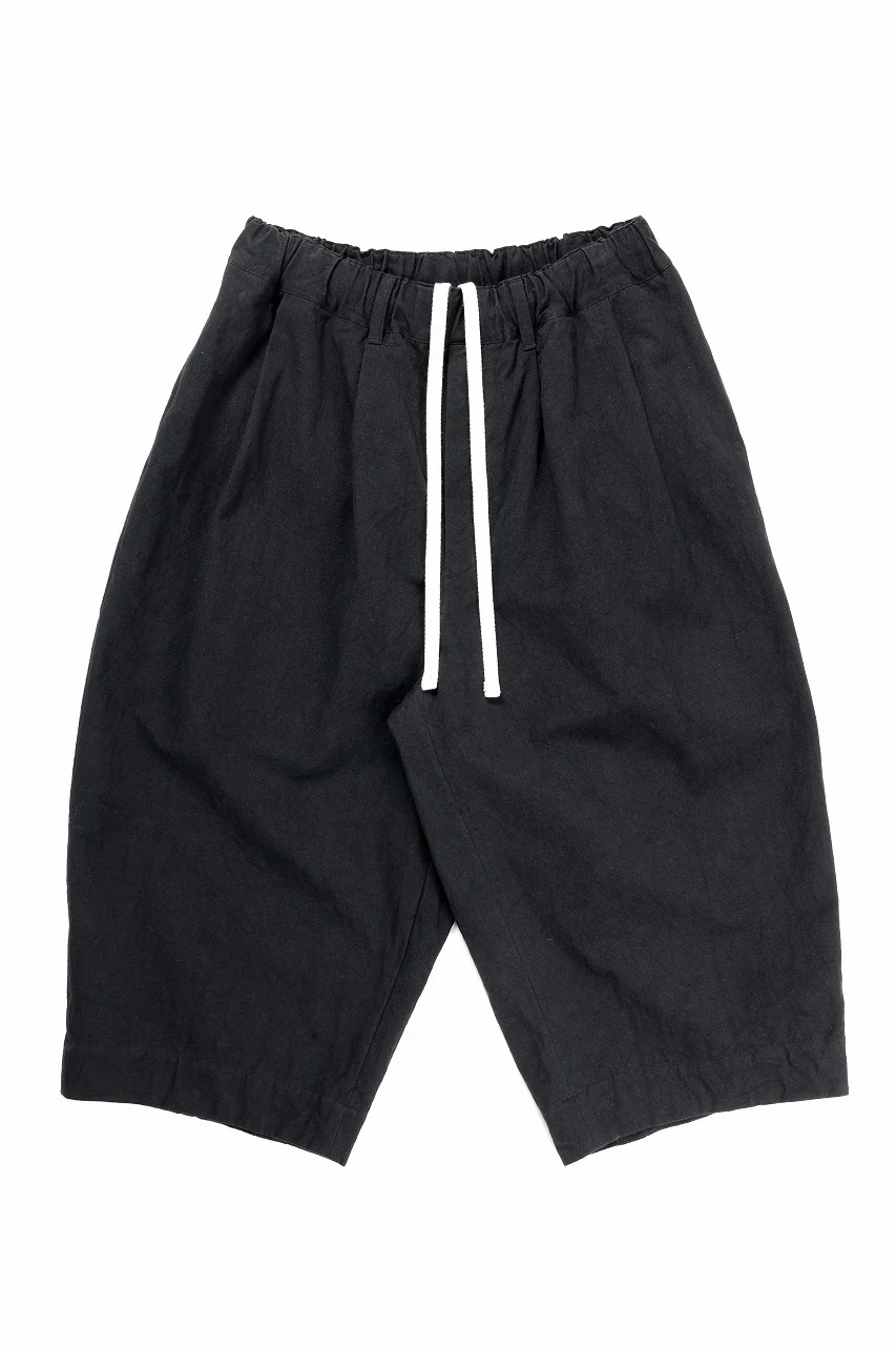 sus-sous exclusive atelier trousers / 10/2 linen cotton hop suck (BLACK)