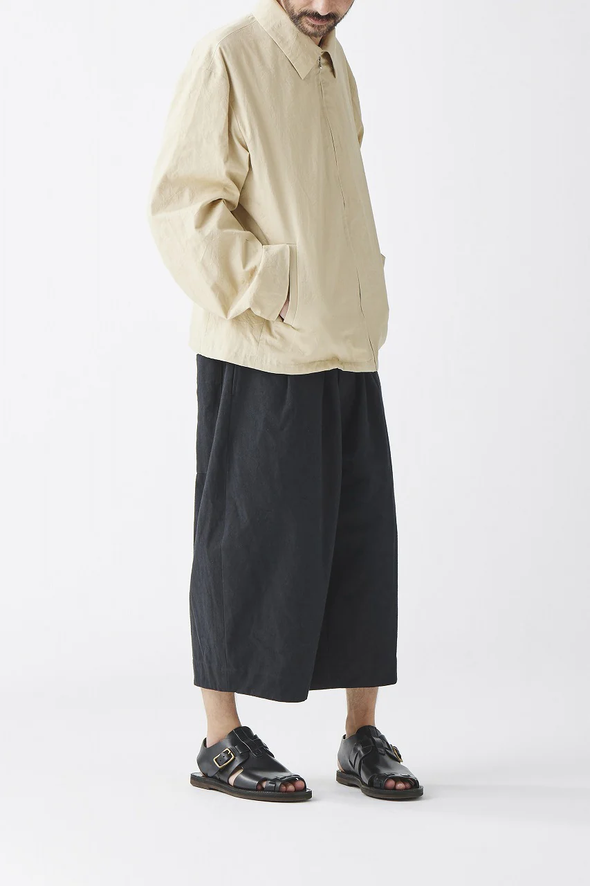 sus-sous exclusive atelier trousers / 10/2 linen cotton hop suck (BLACK) - Image 13