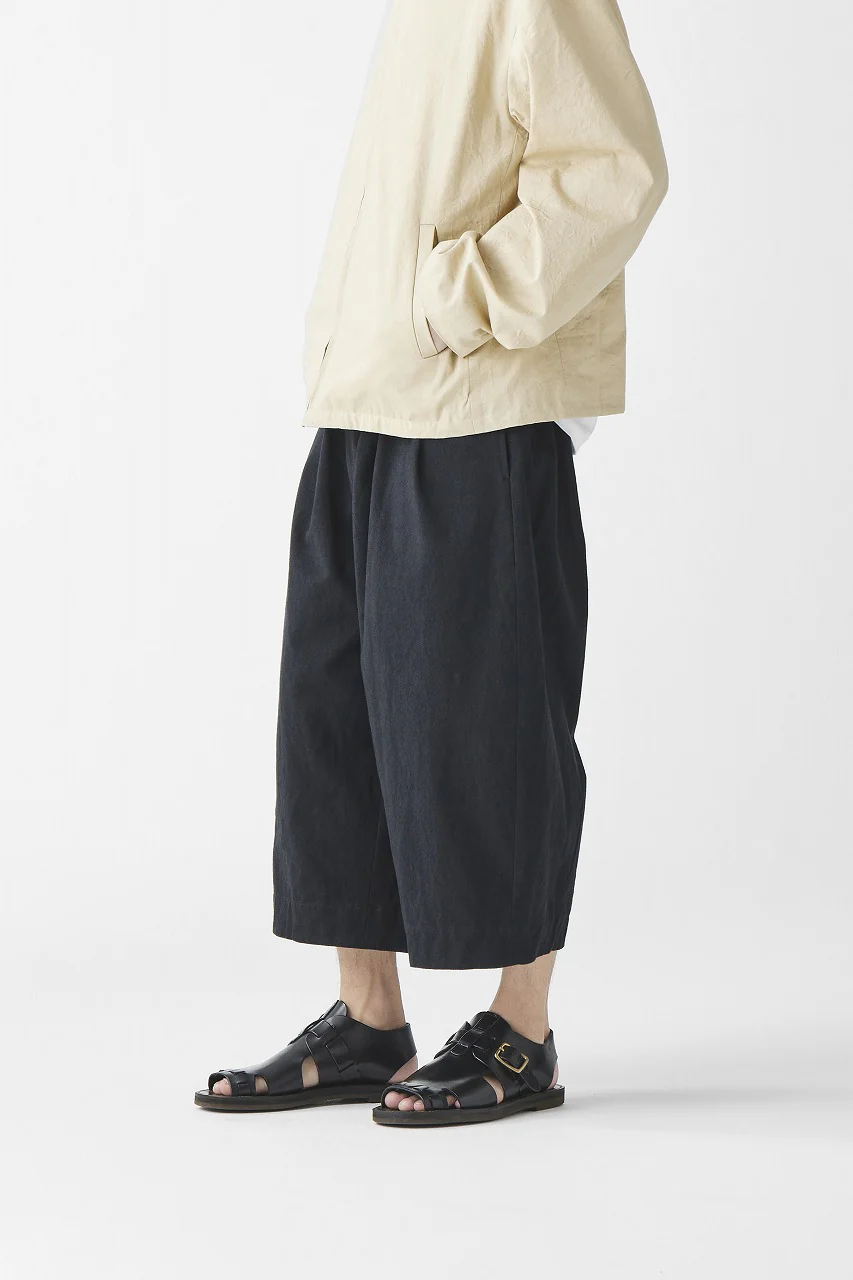 sus-sous exclusive atelier trousers / 10/2 linen cotton hop suck (BLACK) - Image 14