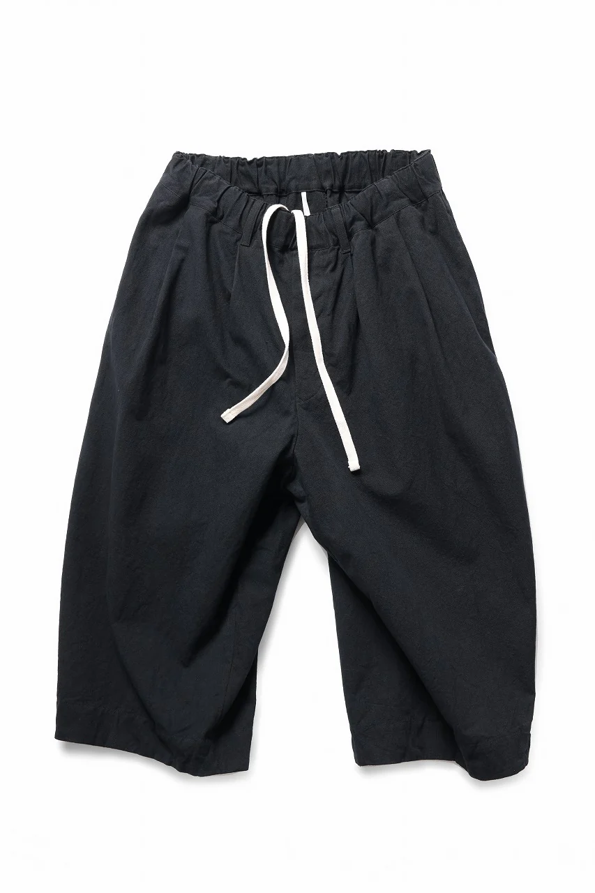 sus-sous exclusive atelier trousers / 10/2 linen cotton hop suck (BLACK) - Image 4