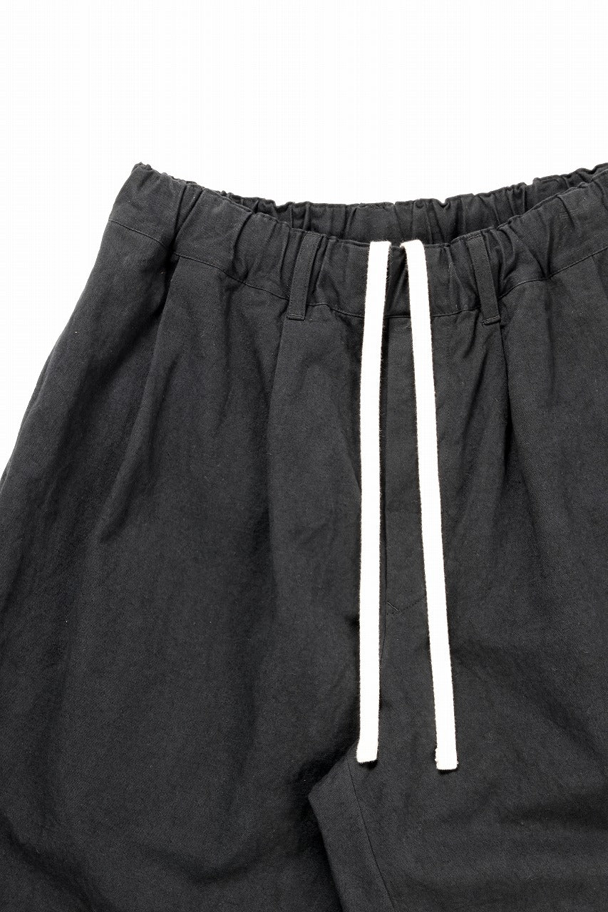 sus-sous exclusive atelier trousers / 10/2 linen cotton hop suck (BLACK) - Image 5