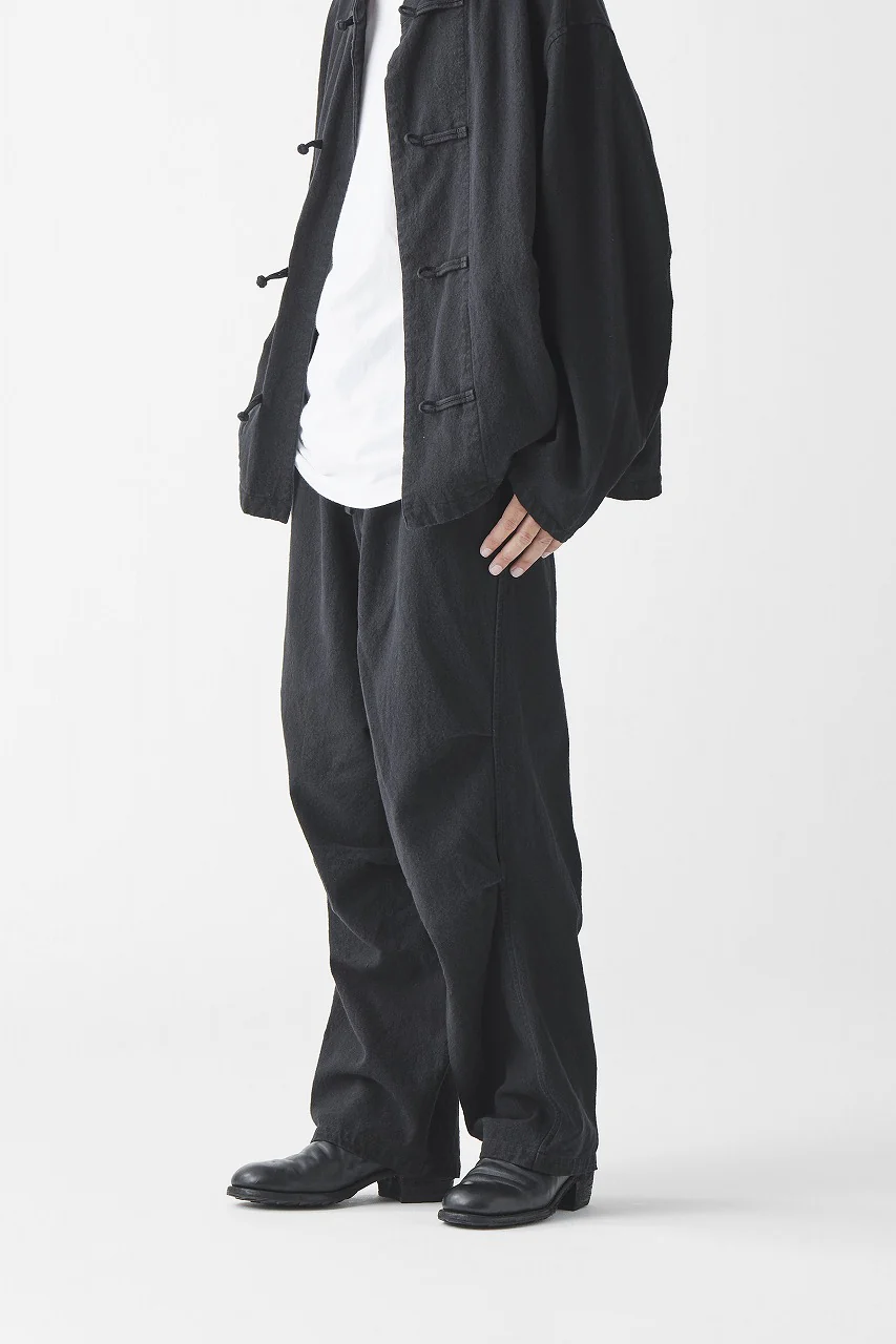 sus-sous exclusive wide pants / 10/2 linen cotton hop suck (BLACK) - Image 12
