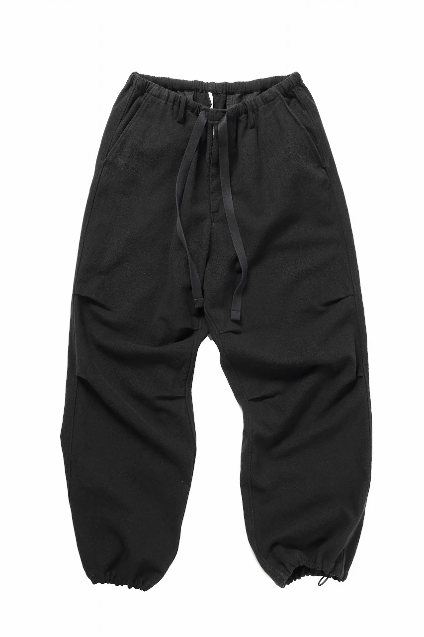 sus-sous exclusive wide pants / 10/2 linen cotton hop suck (BLACK) - Image 4