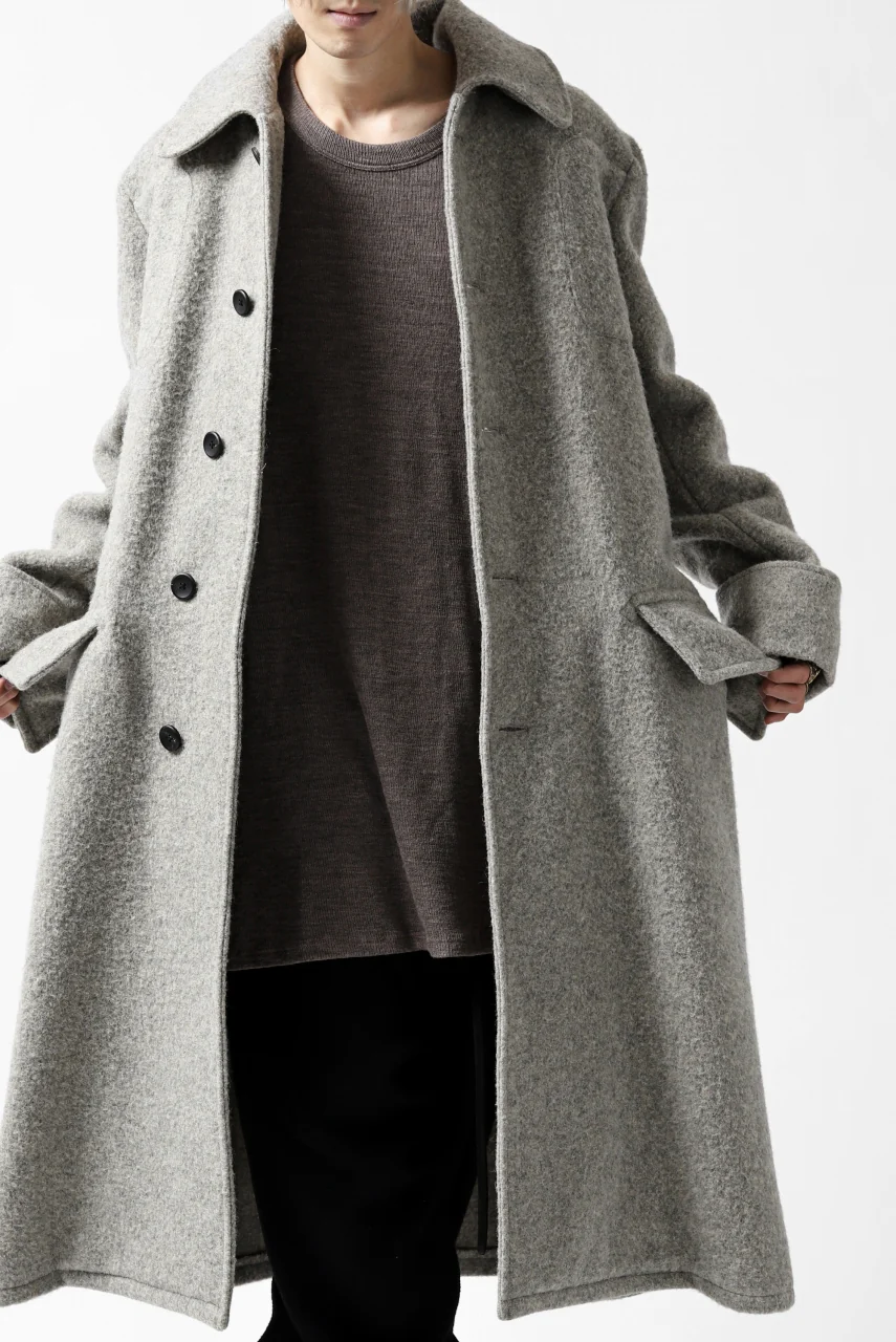sus-sous foot guards great coat / W100 Harris melton raised washer (TOP GREY BEIGE) - Image 13