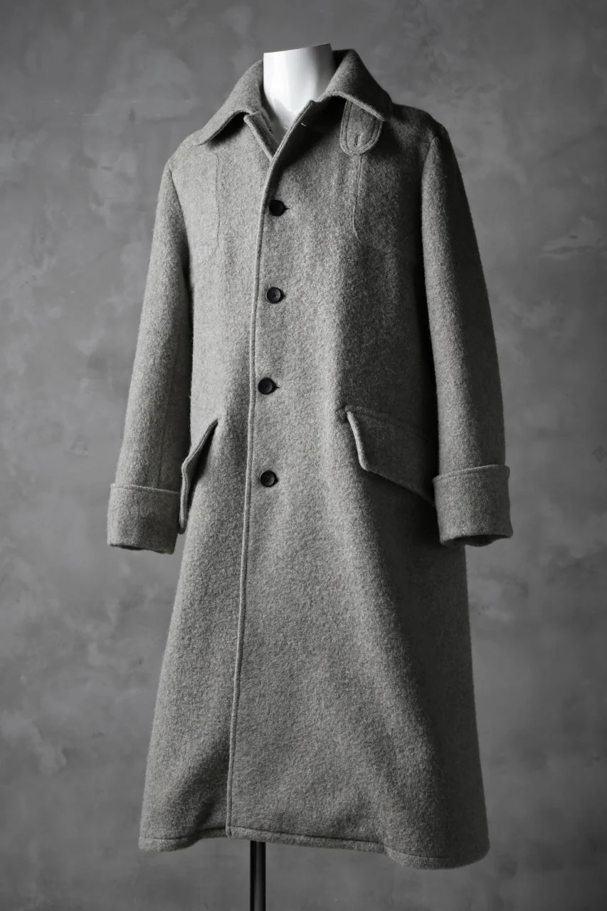 sus-sous foot guards great coat / W100 Harris melton raised washer (TOP GREY BEIGE) - Image 26