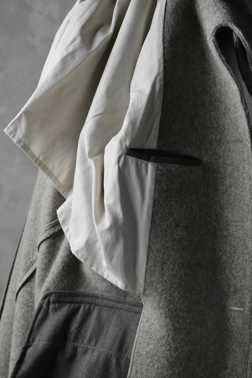 sus-sous foot guards great coat / W100 Harris melton raised washer (TOP GREY BEIGE) - Image 51