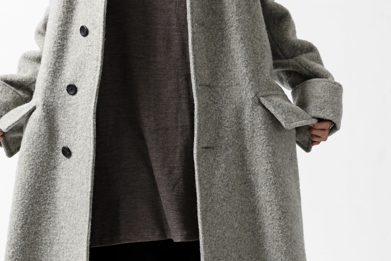 sus-sous foot guards great coat / W100 Harris melton raised washer (TOP GREY BEIGE) - Image 57