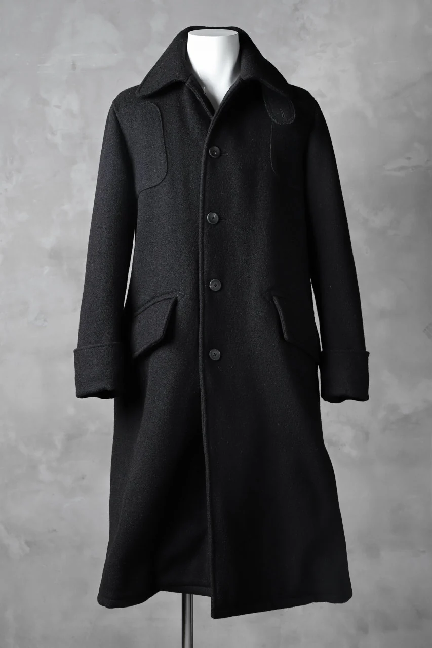 sus-sous foot guards great coat / W90N10 Raised back melton (NAVY BLACK) - Image 3