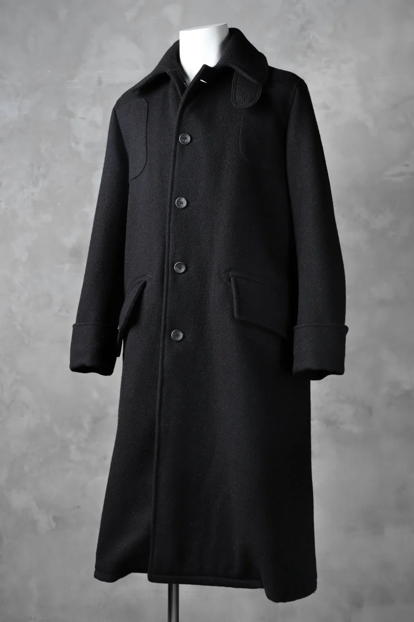 sus-sous foot guards great coat / W90N10 Raised back melton (NAVY BLACK) - Image 4