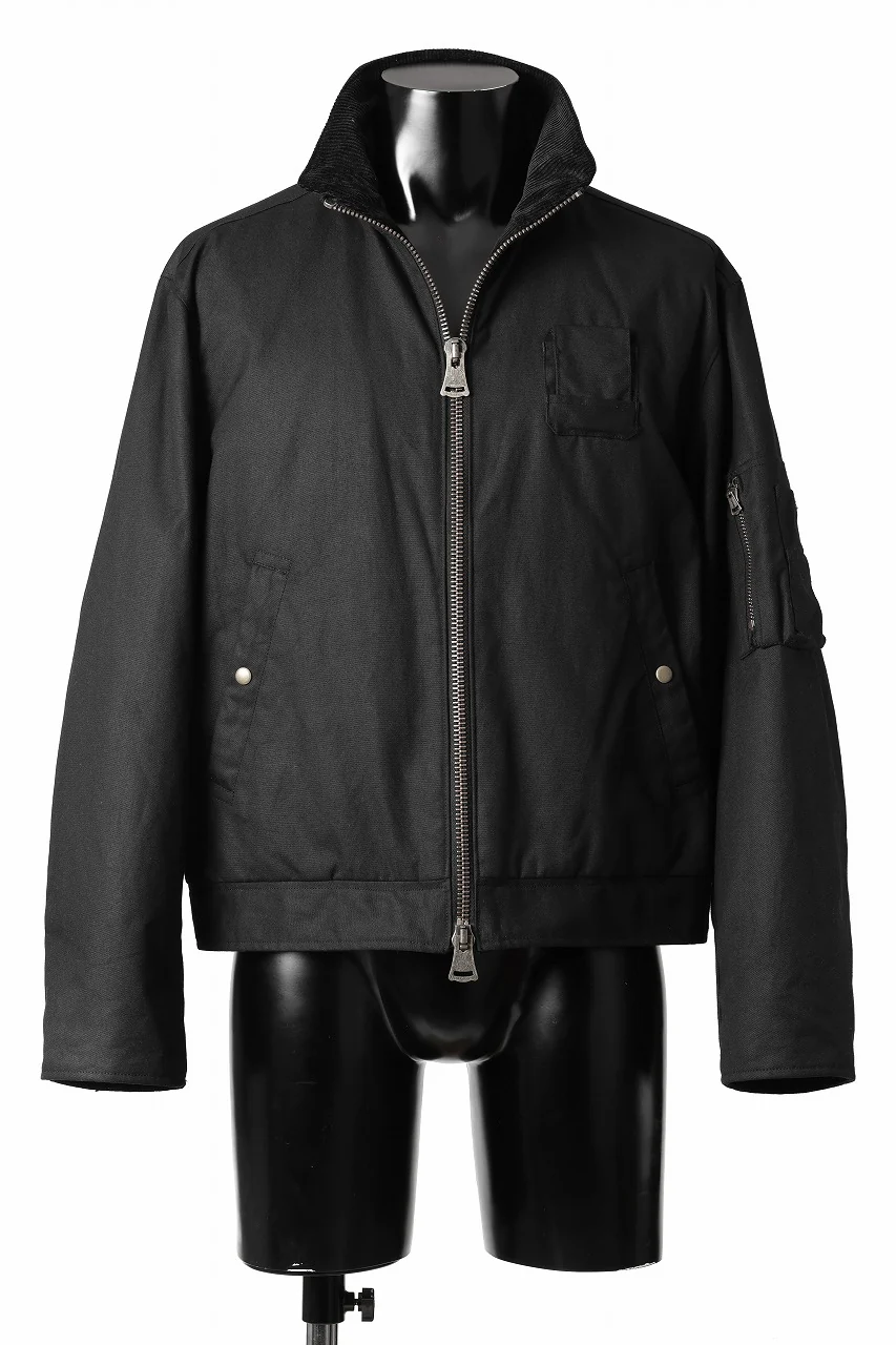 sus-sous french army flight jacket MK-2 / Antique Elite British Millerrain - oil cotton (BLACK) - Image 2