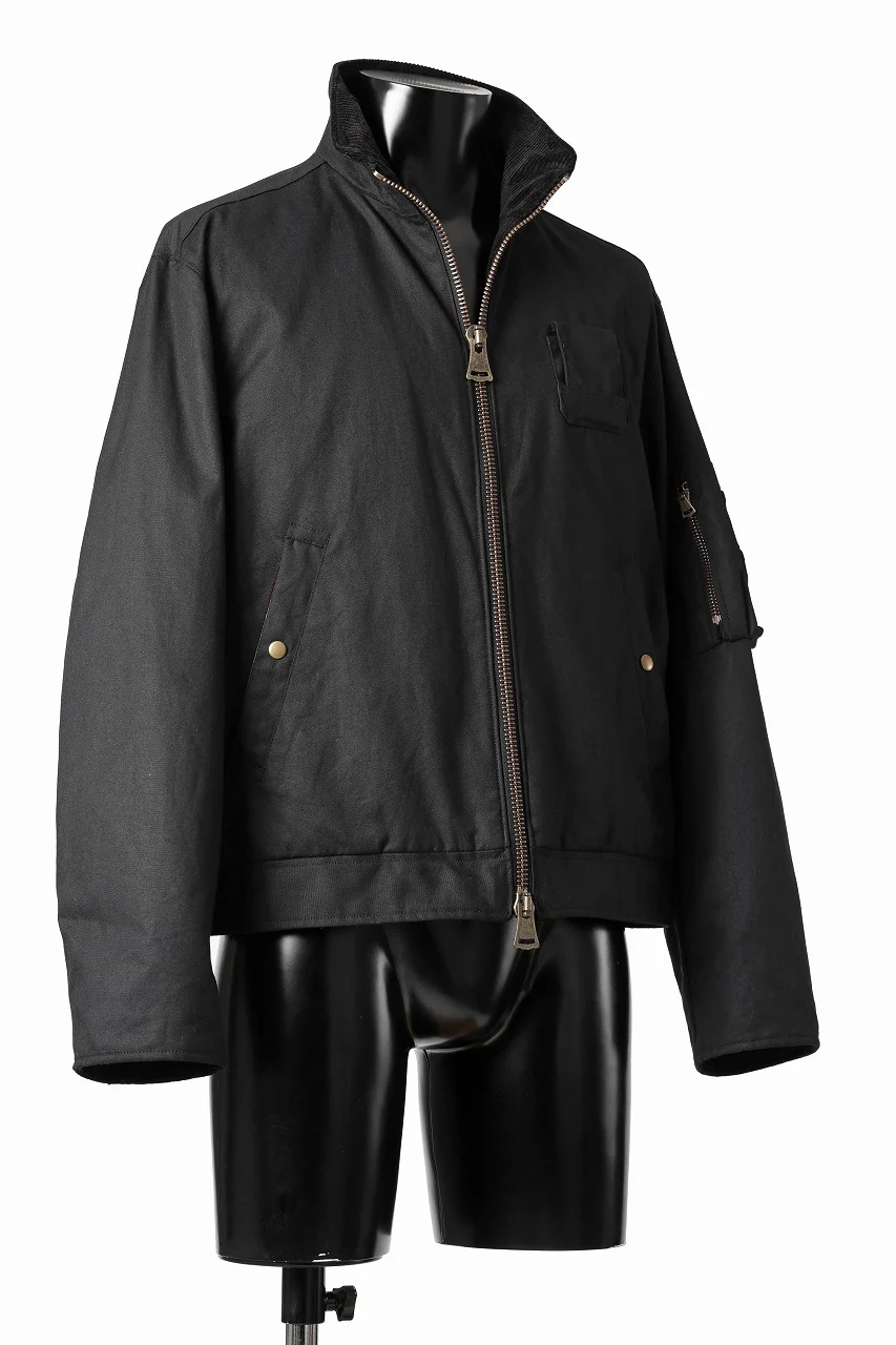 sus-sous french army flight jacket MK-2 / Antique Elite British Millerrain - oil cotton (BLACK) - Image 3