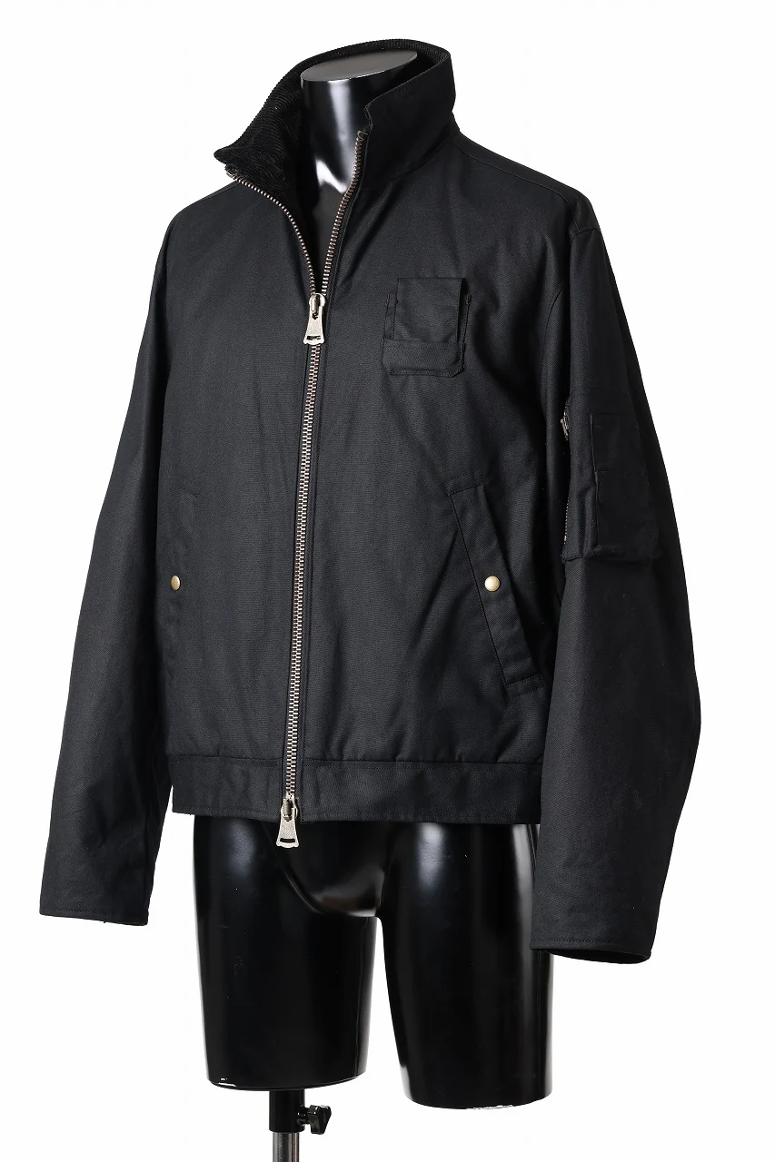 sus-sous french army flight jacket MK-2 / Antique Elite British Millerrain - oil cotton (BLACK) - Image 4