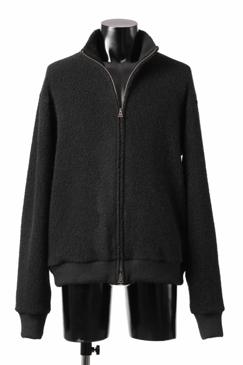 sus-sous Full Zip Track Jacket / Wool Boa Knit (BLACK) - Image 2