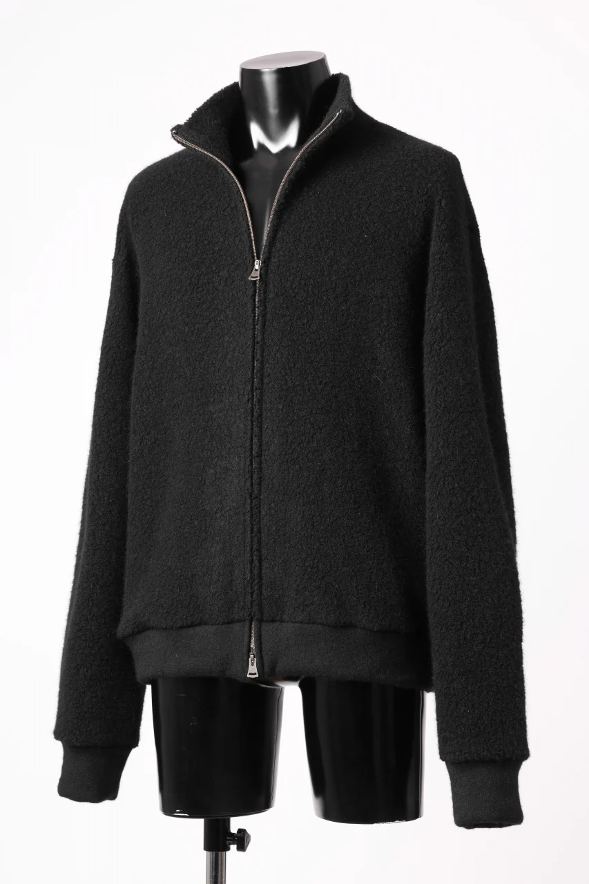sus-sous Full Zip Track Jacket / Wool Boa Knit (BLACK) - Image 3