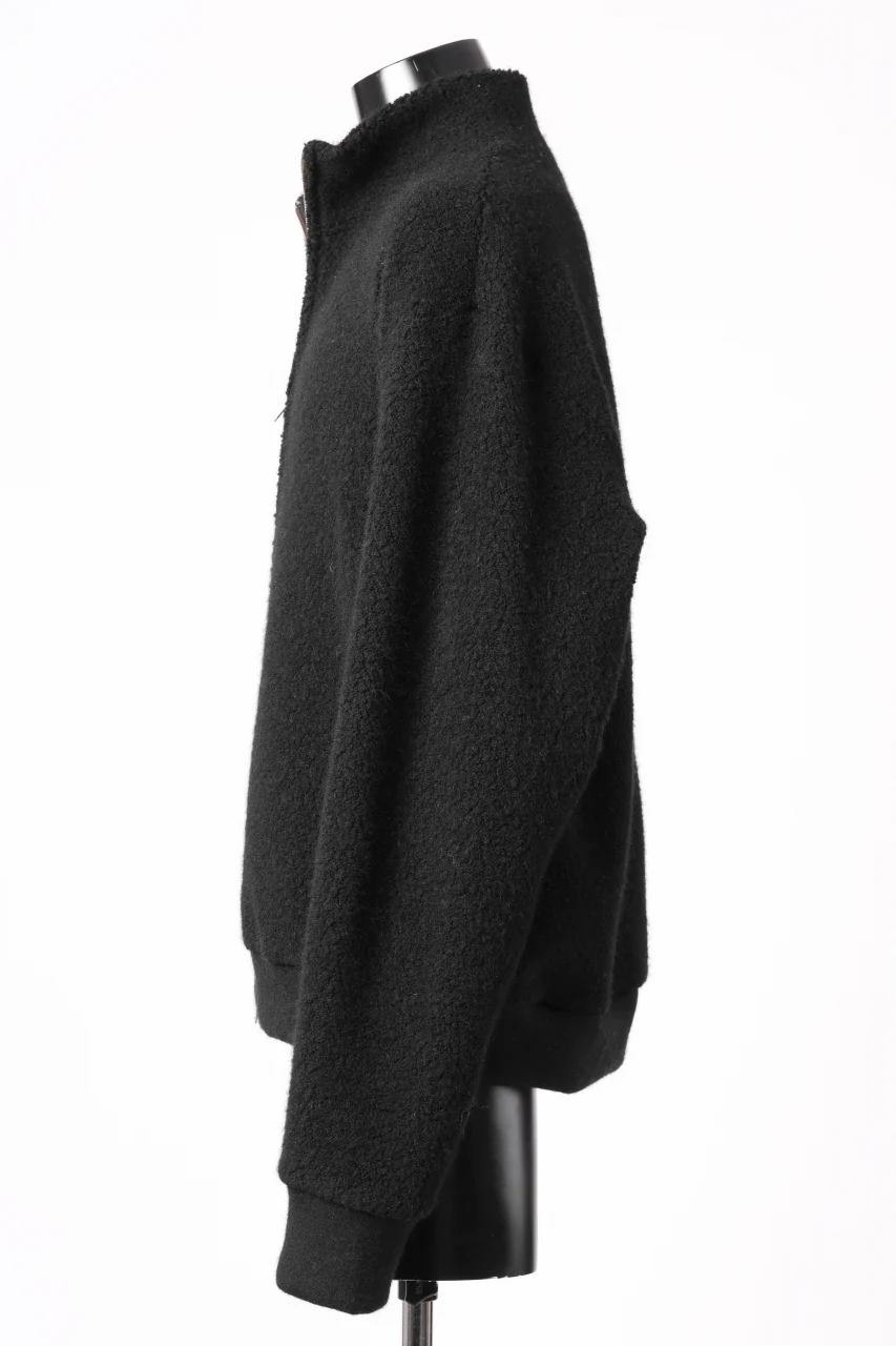 sus-sous Full Zip Track Jacket / Wool Boa Knit (BLACK) - Image 4