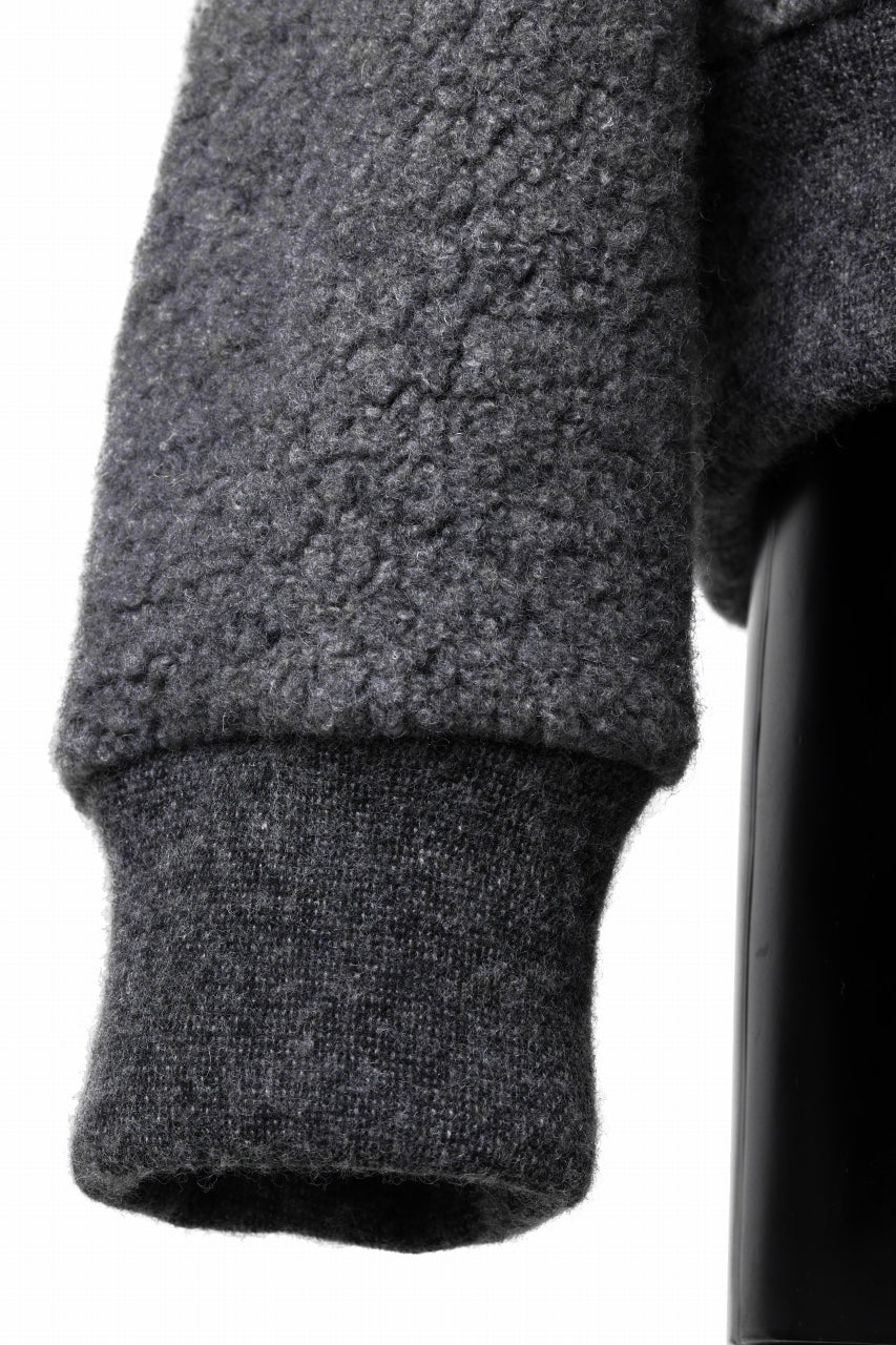 sus-sous Full Zip Track Jacket / Wool Boa Knit (GRAY) - Image 10
