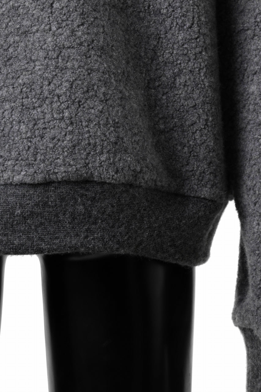 sus-sous Full Zip Track Jacket / Wool Boa Knit (GRAY) - Image 11