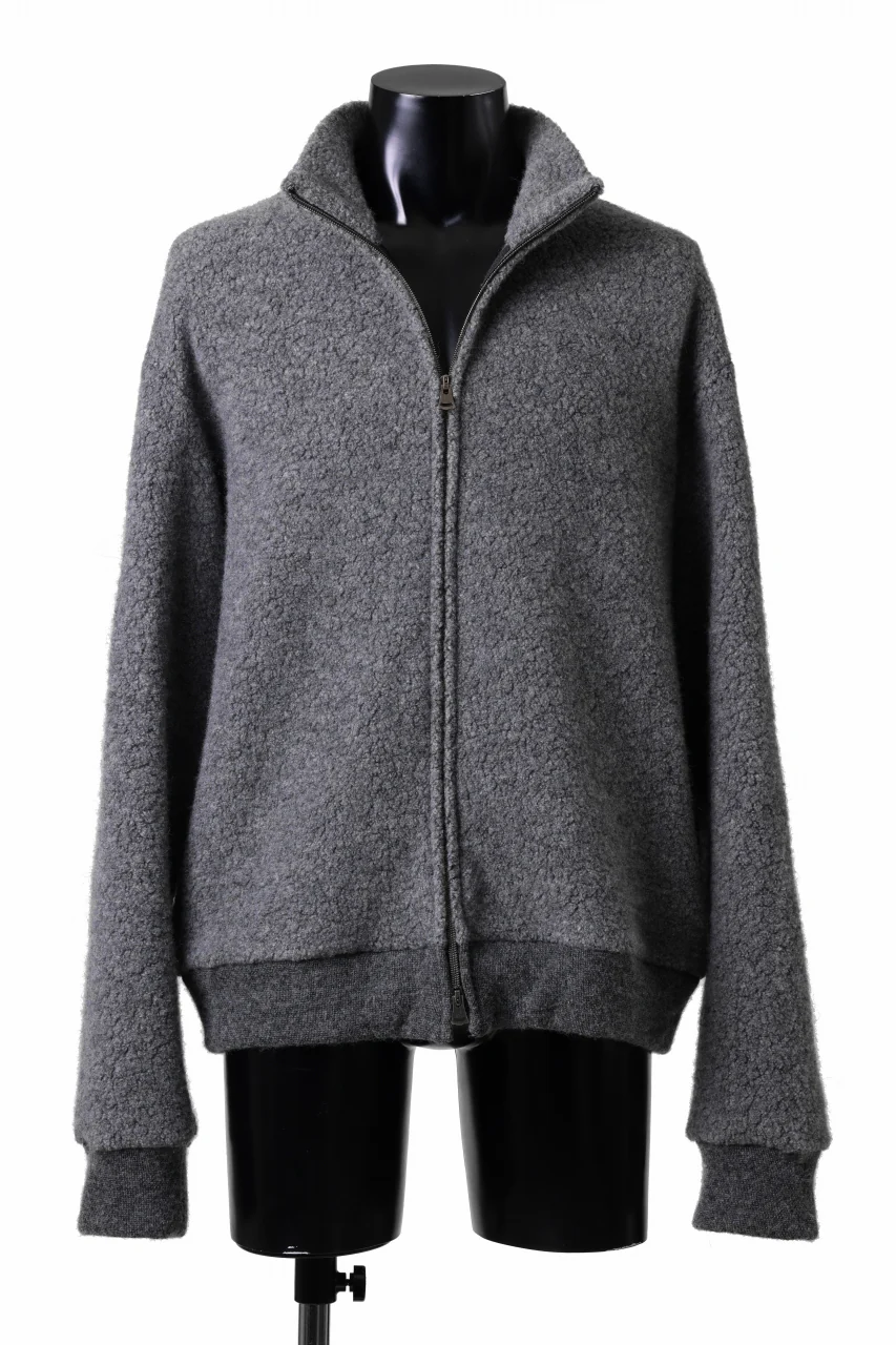 sus-sous Full Zip Track Jacket / Wool Boa Knit (GRAY) - Image 2