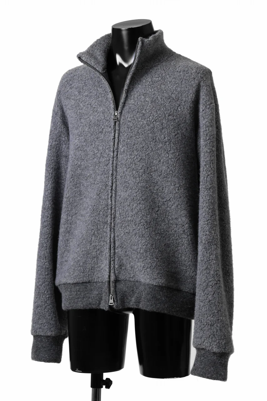 sus-sous Full Zip Track Jacket / Wool Boa Knit (GRAY) - Image 3