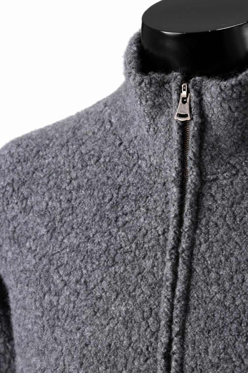 sus-sous Full Zip Track Jacket / Wool Boa Knit (GRAY) - Image 7