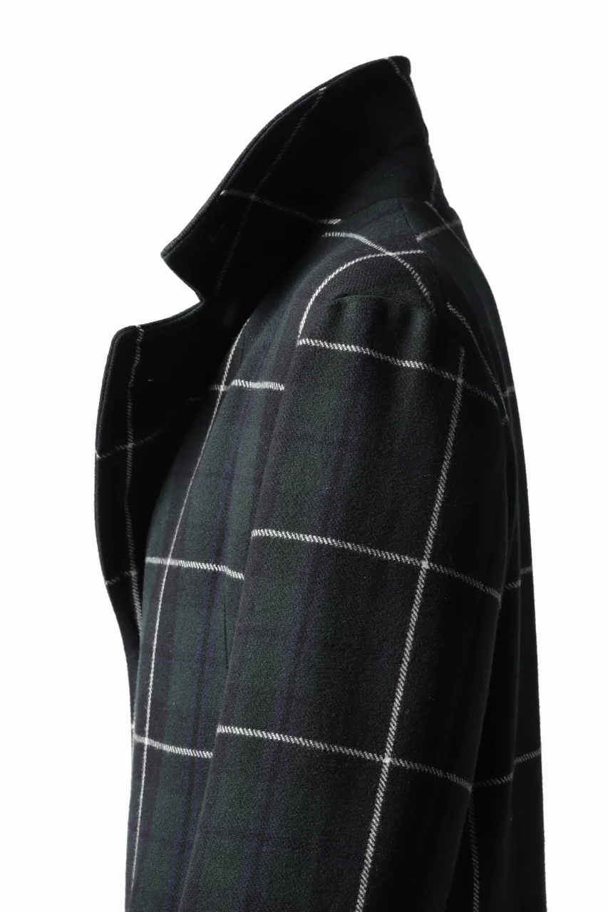 sus-sous great coat / wool cashmere twill (BLACK WATCH) - Image 19