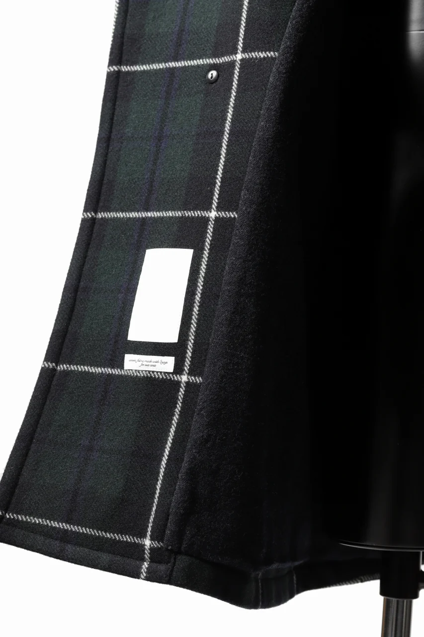 sus-sous great coat / wool cashmere twill (BLACK WATCH) - Image 29