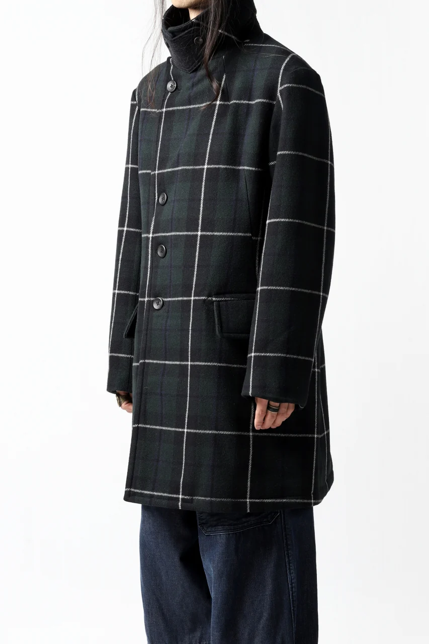 sus-sous great coat / wool cashmere twill (BLACK WATCH) - Image 35
