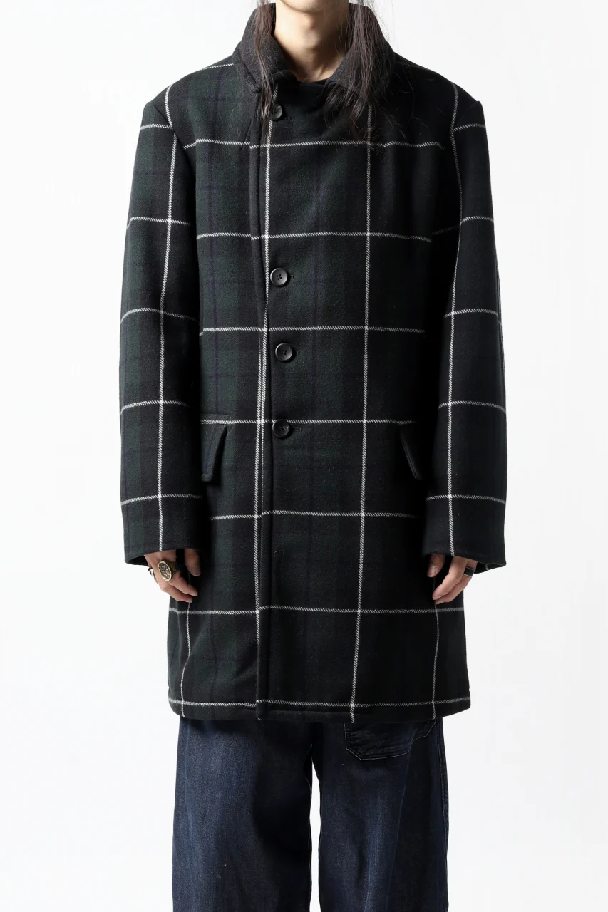 sus-sous great coat / wool cashmere twill (BLACK WATCH) - Image 39