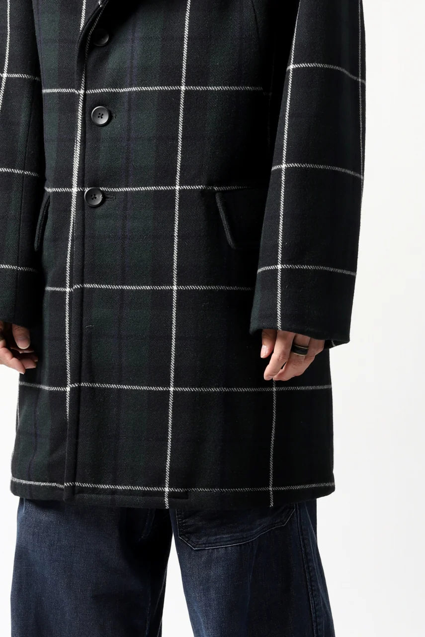 sus-sous great coat / wool cashmere twill (BLACK WATCH) - Image 46