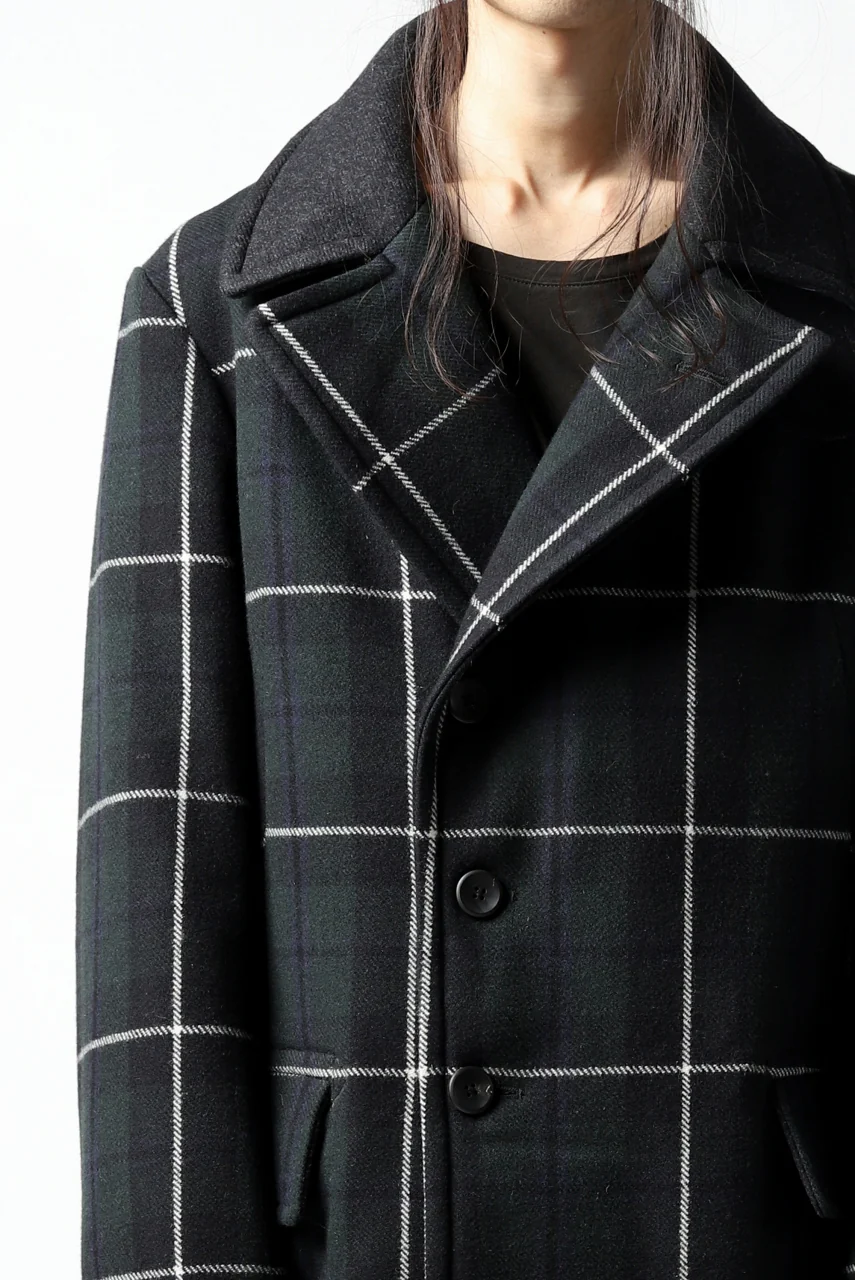 sus-sous great coat / wool cashmere twill (BLACK WATCH) - Image 48