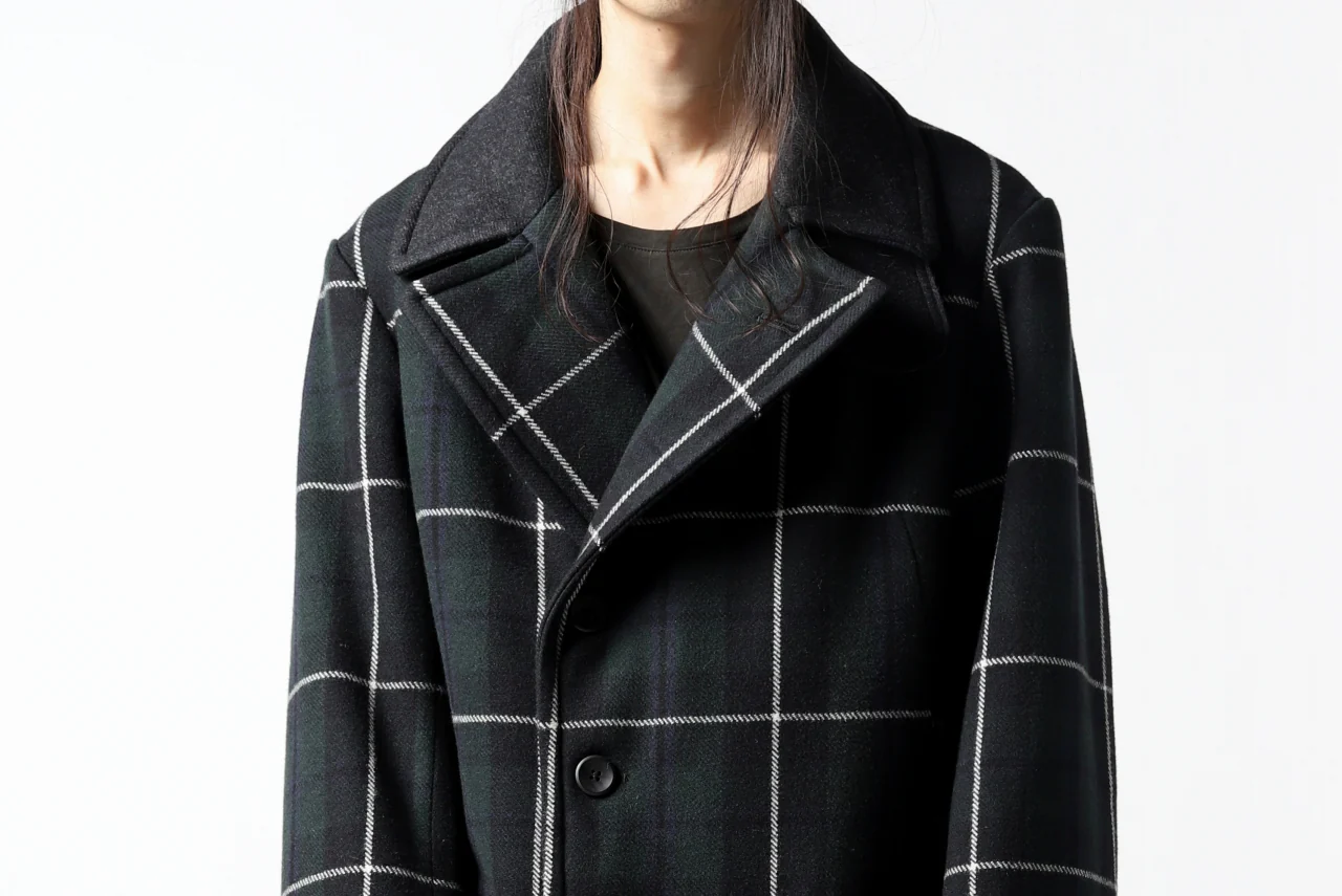 sus-sous great coat / wool cashmere twill (BLACK WATCH) - Image 50