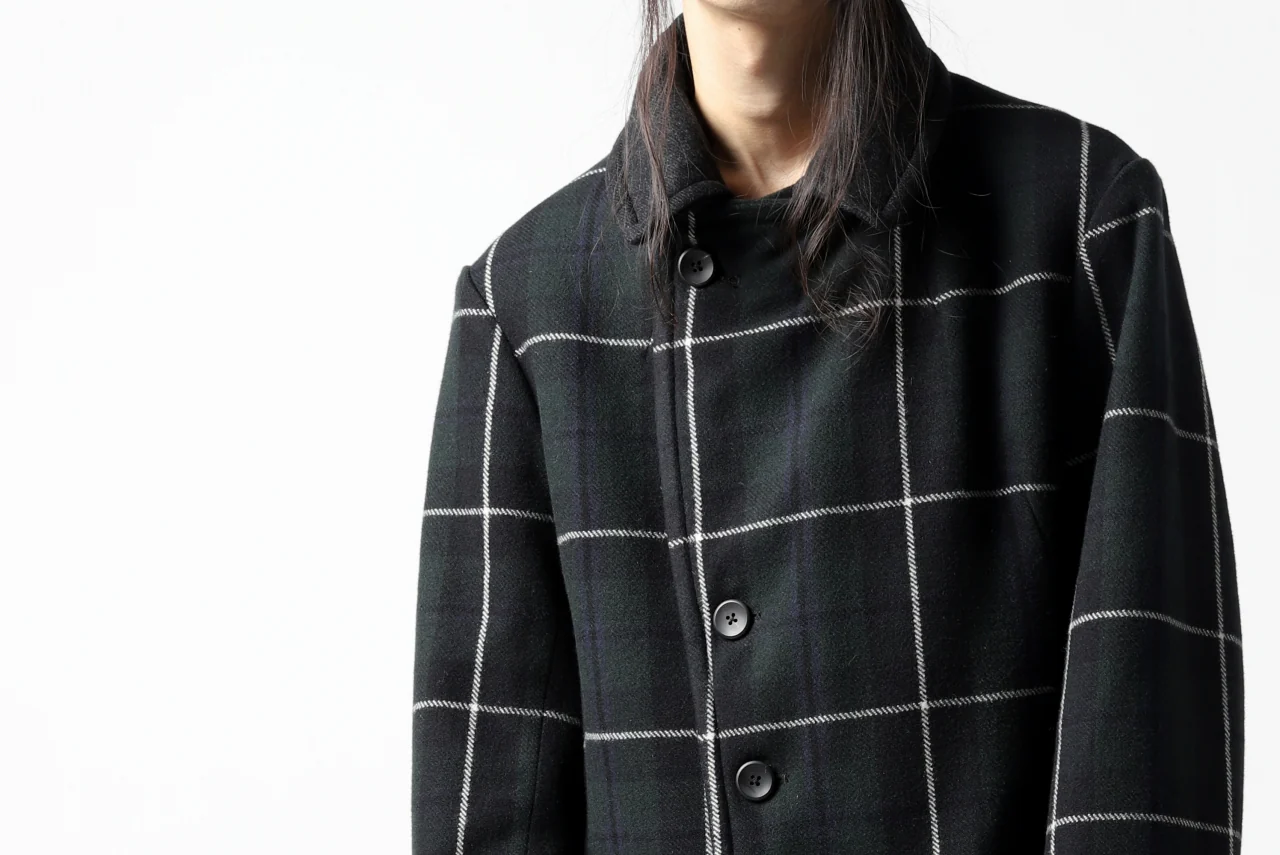 sus-sous great coat / wool cashmere twill (BLACK WATCH) - Image 55