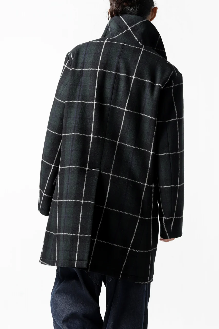sus-sous great coat / wool cashmere twill (BLACK WATCH) - Image 6