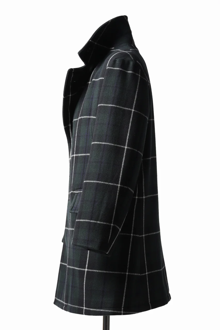 sus-sous great coat / wool cashmere twill (BLACK WATCH) - Image 8