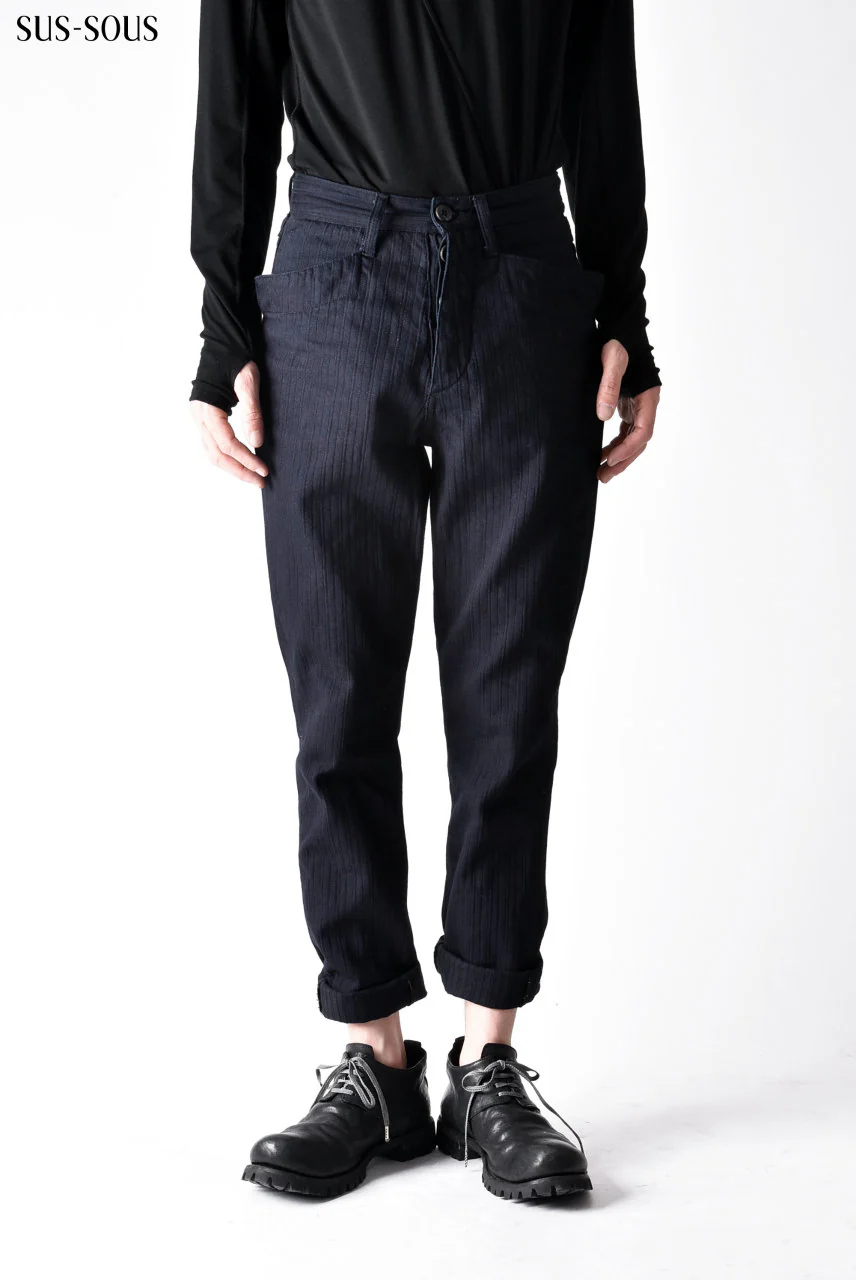 sus-sous horseman slim trousers with zukku (INDIGO) - Image 5