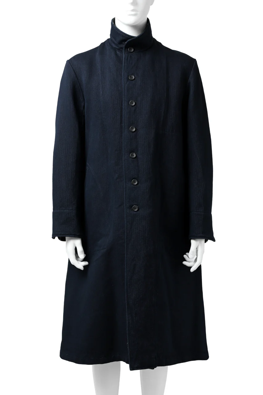 sus-sous medical coat / indigo herringbone (INDIGO CHARCOAL)