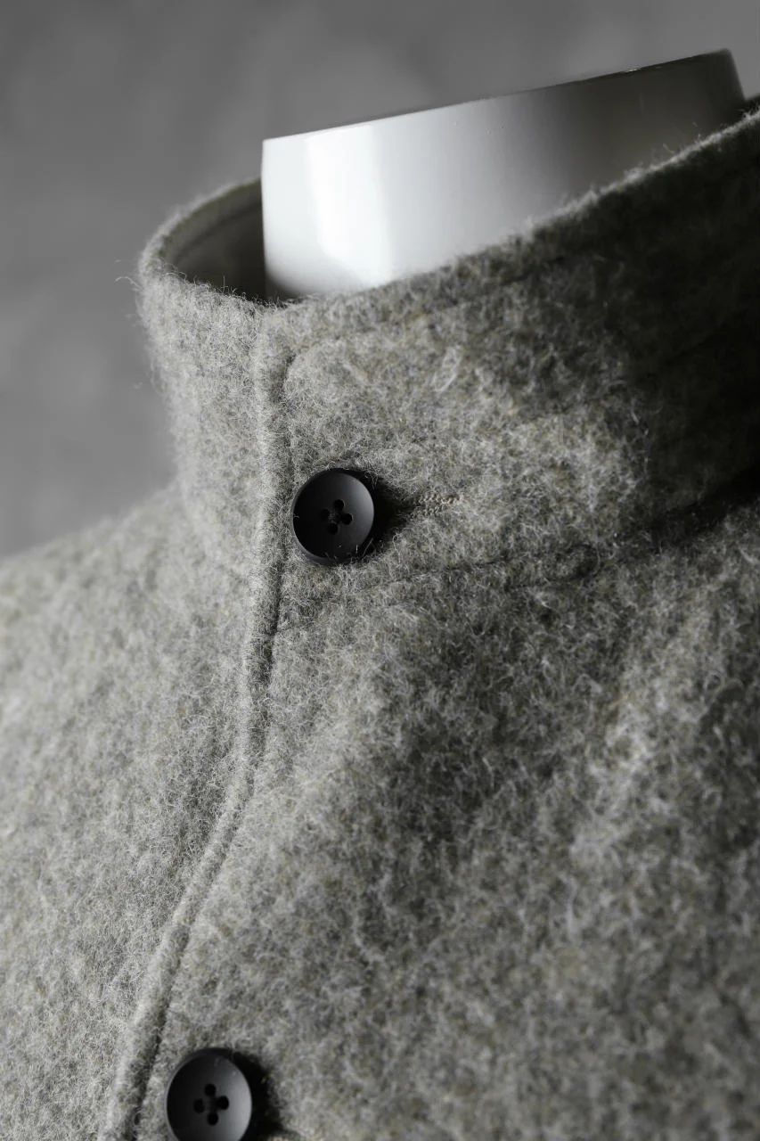 sus-sous medical coat / Napping melton wool (TOP GREY BEIGE) - Image 15