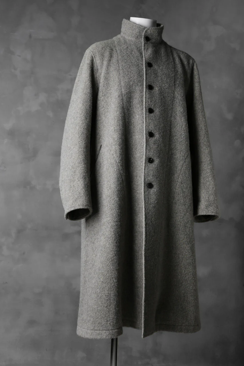 sus-sous medical coat / Napping melton wool (TOP GREY BEIGE) - Image 2