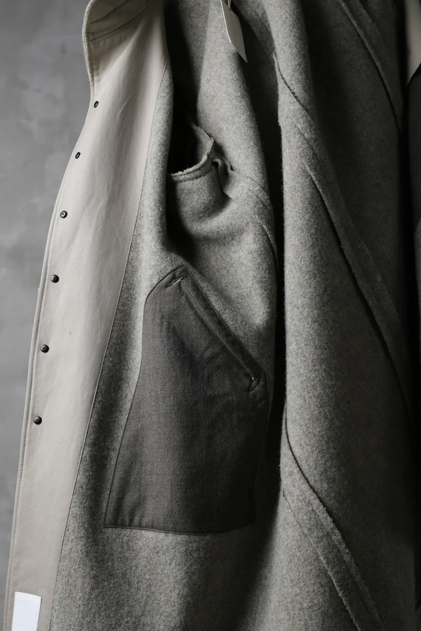 sus-sous medical coat / Napping melton wool (TOP GREY BEIGE) - Image 24