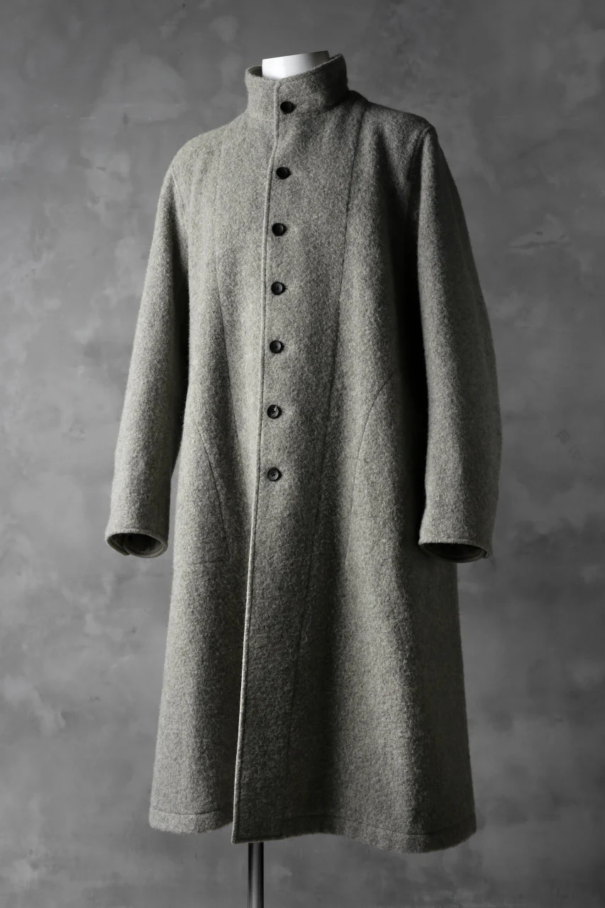 sus-sous medical coat / Napping melton wool (TOP GREY BEIGE) - Image 3